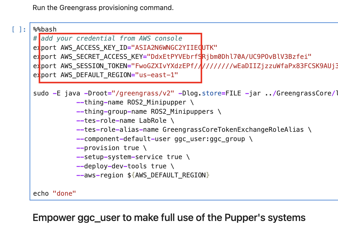 Jupyter Lab Credentials