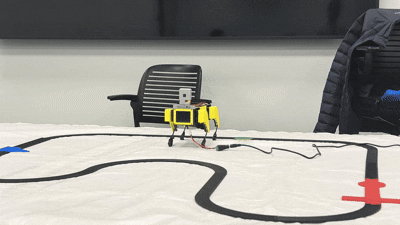 Mini Pupper performing dance moves