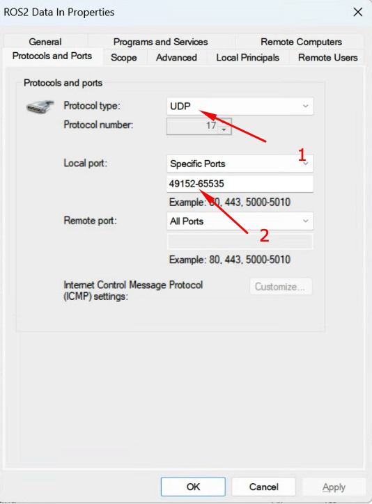 Configure port ranges