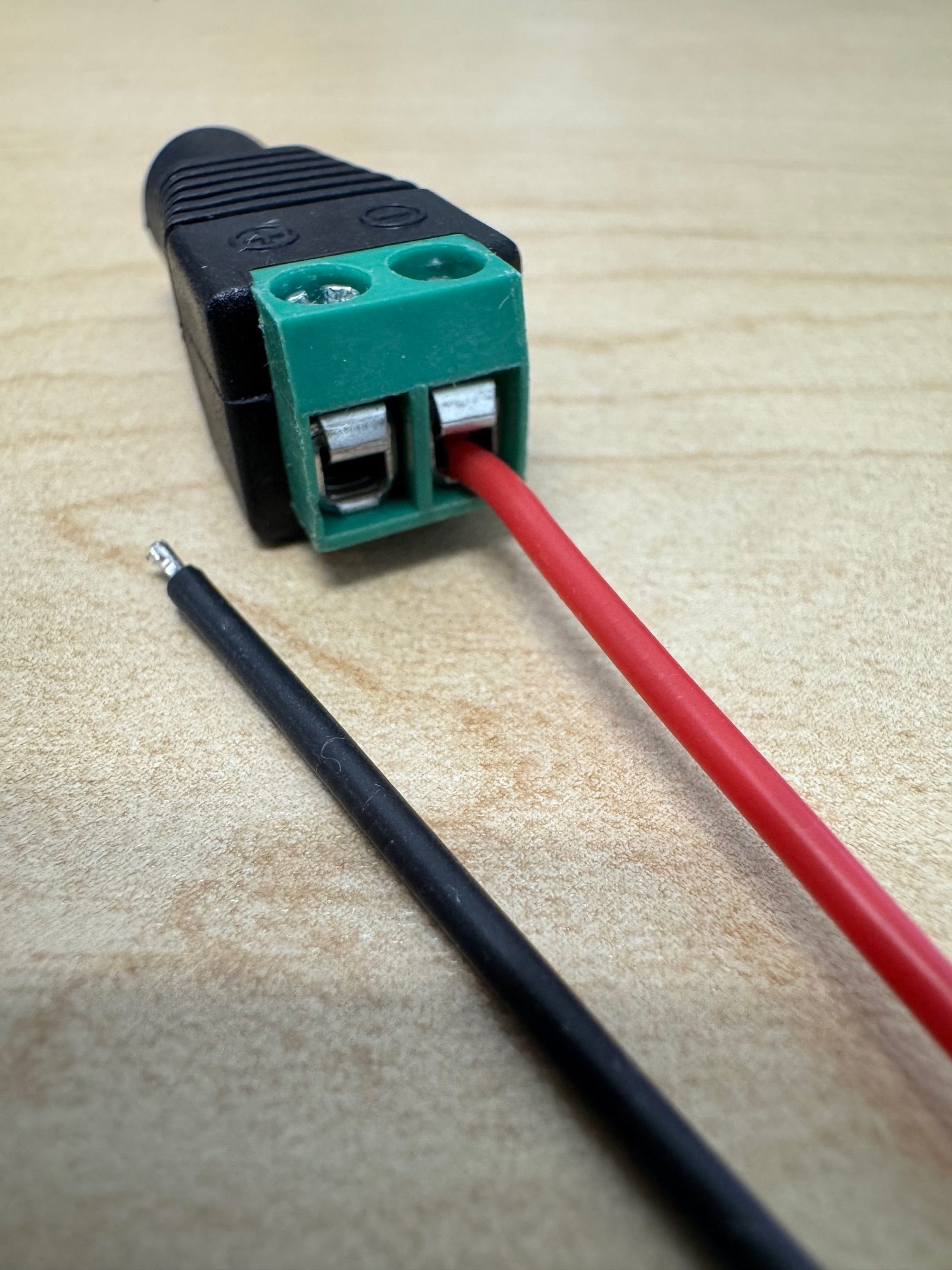 Inserting black wire into positive